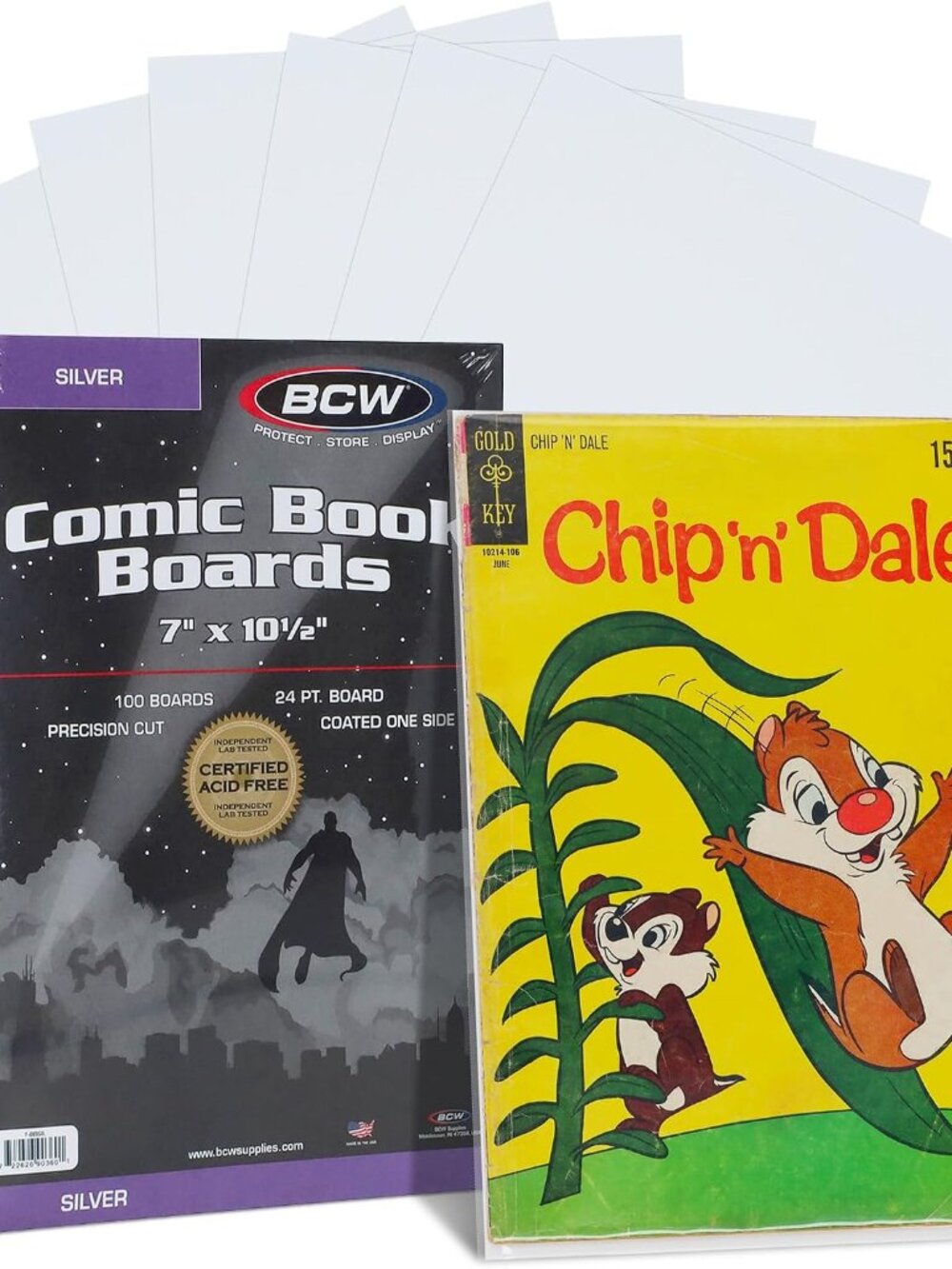 Silver Age Comic Backing Boards, 7 x 10.5 Inches, 24 Pt, 100 Count